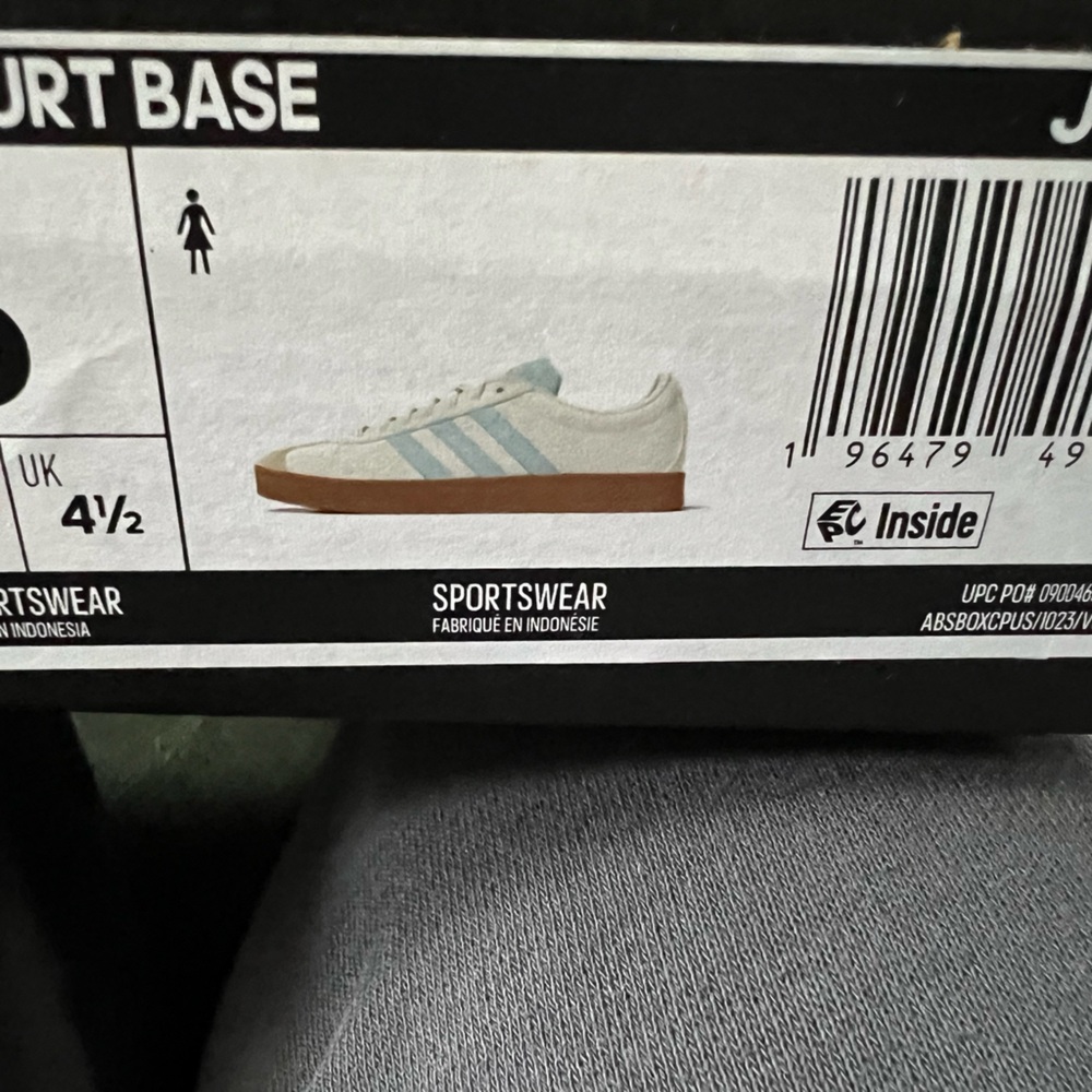 Adidas women’s White and Light Blue Sneakers
